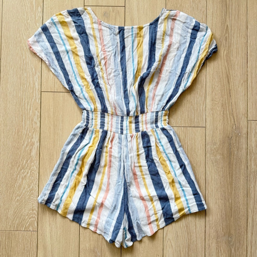 Abercrombie & Fitch Lined Stripe Romper in White Women’s Size XS - Picture 3 of 12